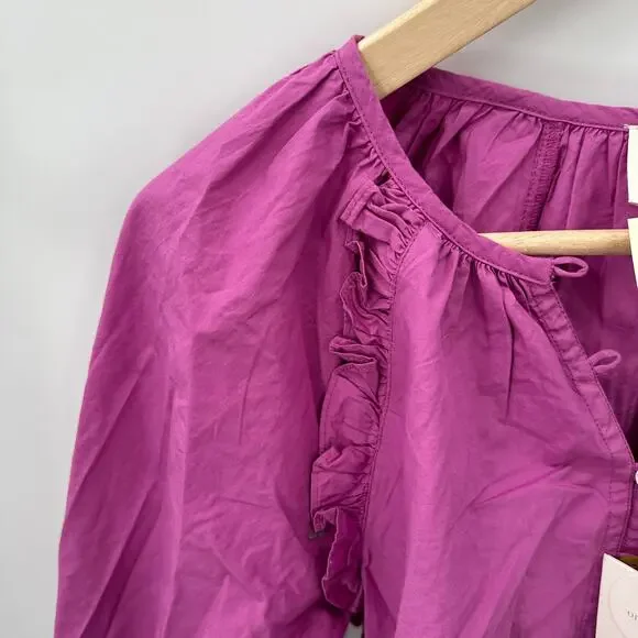 CLEOBELLA NWT Evereve Jess Organic Cotton Blouse in Orchid Purple // S - Picture 8 of 12